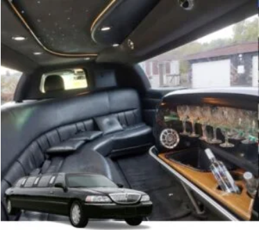 Black standard stretch limousine